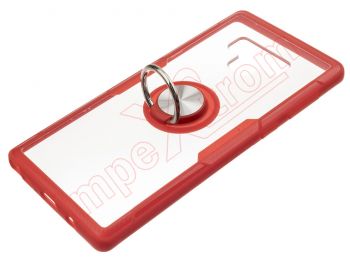 Transparent and red RING cover with anti-fall ring for Samsung Galaxy Note 9, SM-N960F/DS, SM-N960U, SM-N9600/DS